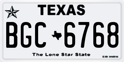 TX license plate BGC6768