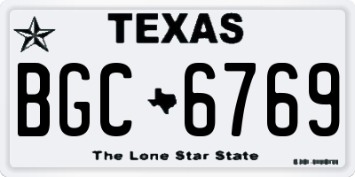 TX license plate BGC6769