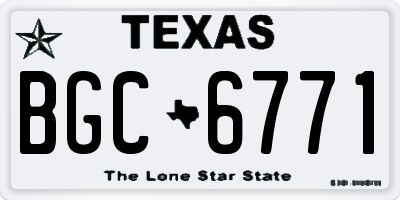 TX license plate BGC6771