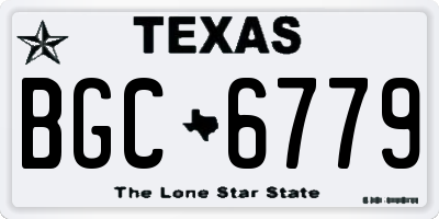 TX license plate BGC6779
