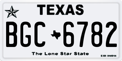 TX license plate BGC6782