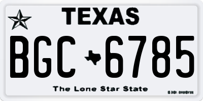 TX license plate BGC6785