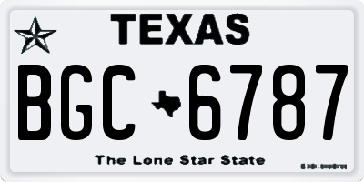 TX license plate BGC6787