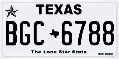 TX license plate BGC6788