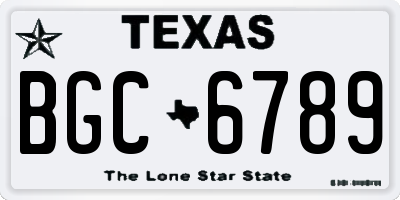 TX license plate BGC6789