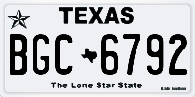 TX license plate BGC6792