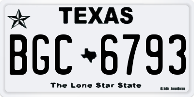 TX license plate BGC6793