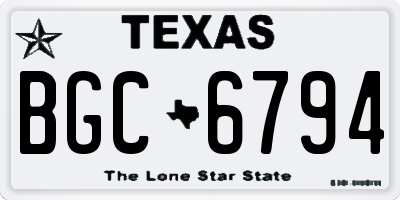 TX license plate BGC6794