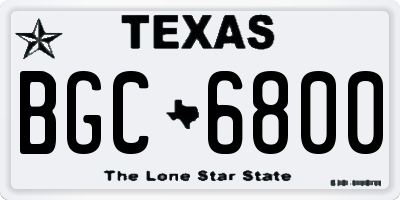 TX license plate BGC6800