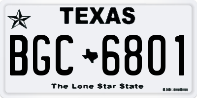 TX license plate BGC6801