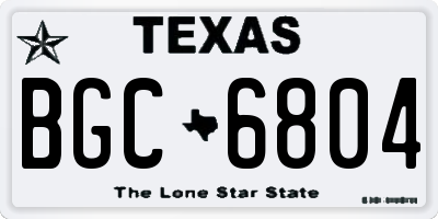 TX license plate BGC6804