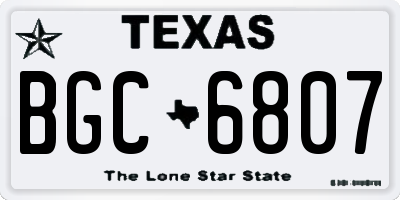 TX license plate BGC6807