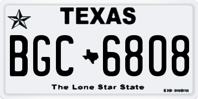 TX license plate BGC6808