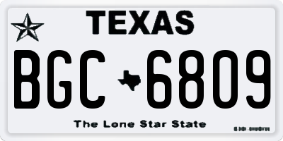 TX license plate BGC6809