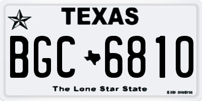 TX license plate BGC6810