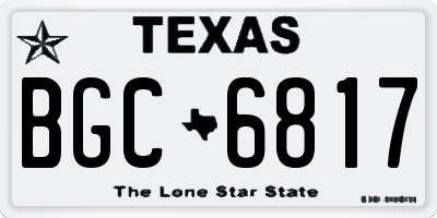 TX license plate BGC6817