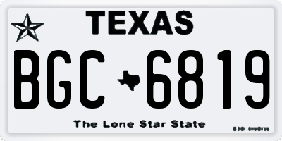 TX license plate BGC6819
