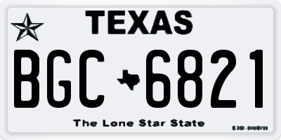 TX license plate BGC6821