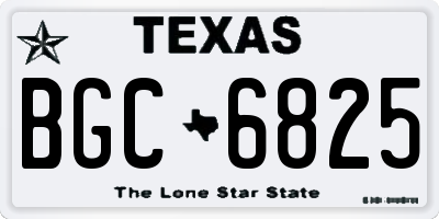 TX license plate BGC6825