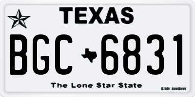 TX license plate BGC6831