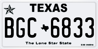 TX license plate BGC6833
