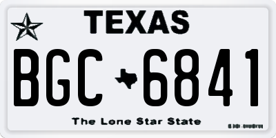 TX license plate BGC6841