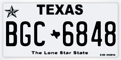 TX license plate BGC6848