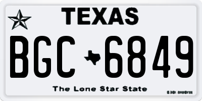 TX license plate BGC6849