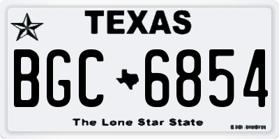 TX license plate BGC6854