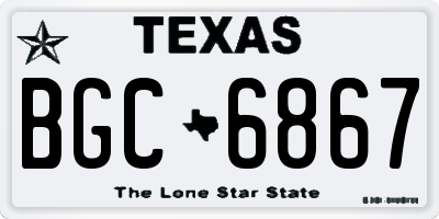 TX license plate BGC6867