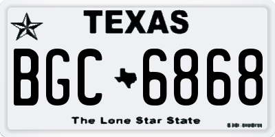 TX license plate BGC6868