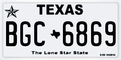 TX license plate BGC6869