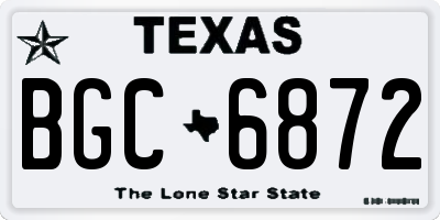 TX license plate BGC6872