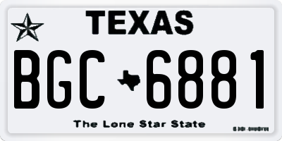 TX license plate BGC6881