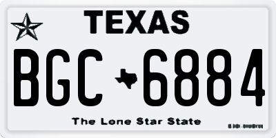 TX license plate BGC6884