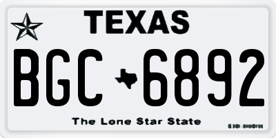 TX license plate BGC6892