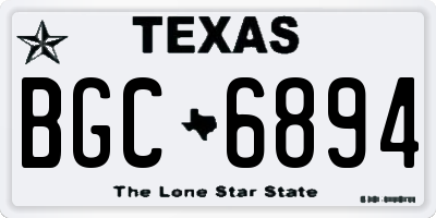 TX license plate BGC6894