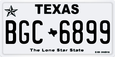 TX license plate BGC6899