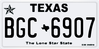 TX license plate BGC6907