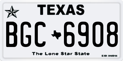TX license plate BGC6908