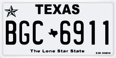 TX license plate BGC6911