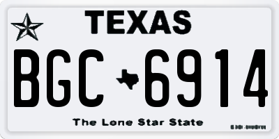 TX license plate BGC6914