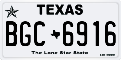 TX license plate BGC6916