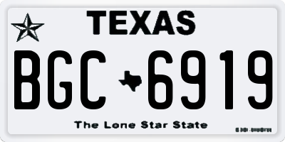 TX license plate BGC6919