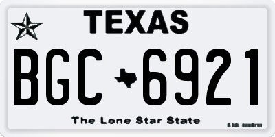 TX license plate BGC6921