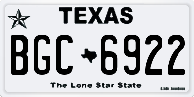 TX license plate BGC6922