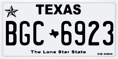 TX license plate BGC6923