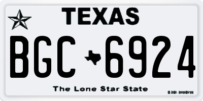 TX license plate BGC6924
