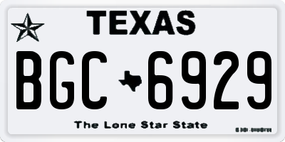 TX license plate BGC6929