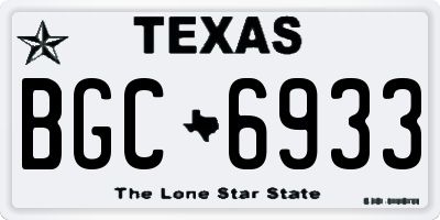TX license plate BGC6933